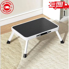 Anti Slip Folding Metal Step Stool Foldable Collapsible Kitchen Steel Sturdy