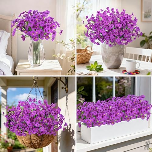 Ouddy Dekor 12 Bündel Kunstblumen für draußen Kunstseide Blumen UV - Bild 6 von 6