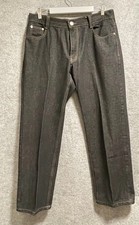 Vintage Y2K Old Skool Jeans Mens 36x30 Black Baggy Wide Leg Hip Hop Grunge
