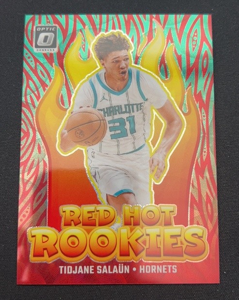Tidjane Salaun 2024-25 Donruss Optic Red Hot Rookies Green Scope 09/25 RC #5
