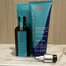 Moroccanoil Color Care Blonde Perfecting Purple Shampoo Sulfate-Free 200ml Duo