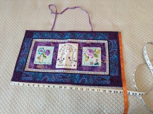Handmade Quilted Fabric Art Wall Hanging Friends Are Flowers In Garden of Life - Picture 16 of 16