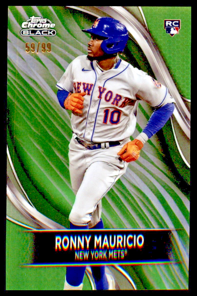 2024 Topps Chrome Black - Ronny Mauricio #42 Green Refractor /99 (RC)