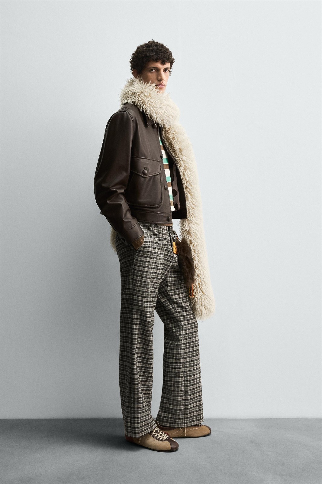 Harry Lambert Brown Polka Dot Leather Jacket | Zara x Disney|M- image 9