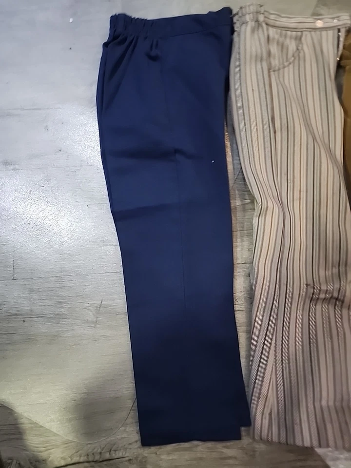 Pantalones Vintage Años 70 Niños Talla 6 Cordones, Sansabelt Azul Marrón Verde Gris 4 Pares Foto 2 de 4