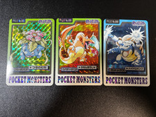 3set Charizard Blastoise Venusaur Bandai Carddass Series Japanese Pokemon Card