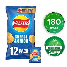 Walkers Crisps Cheese Onion Multipack Sharing Snacks 180 Bags x 25g Short Dated