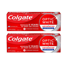 Colgate Optic White Advanced Stain Prevention Toothpaste, Mint, 3.2oz Lot of 2