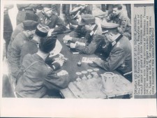 1945 Cordemais France Col John Keating German Officers Wirephoto 8x10