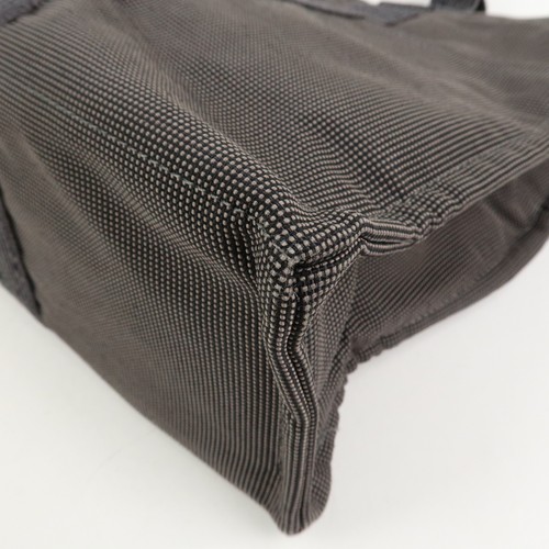 HERMES Herline MM Nylon Canvas Tote Bag Hand Bag Black Authentic Used F/S - Picture 11 of 24