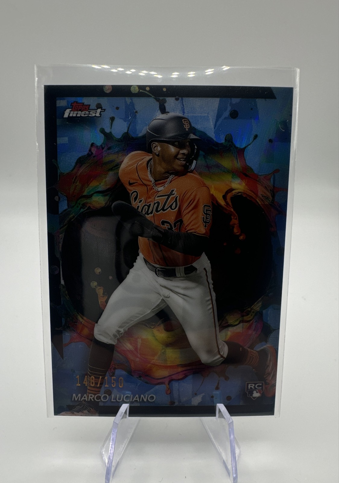 2024 Topps Finest - Rare Marco Luciano #276 Sky Blue Refractor /150 (RC)