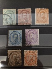 STAMPS 1879 - KINGDOM LOT EFFIGY UMBERTO I SERIES CPL USED 7 VALUES.