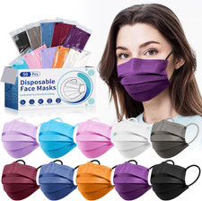Disposable Face Mask for Adults - 4 Ply Protection, Individually Wrapped 50 Pack