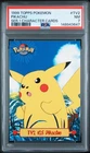 1999 Pokémon Topps Series 1 Character Card #25 Pikachu #TV2 Black Logo PSA 6!