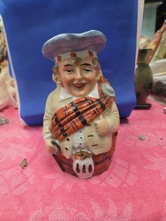 Antique Toby Jug Mug Pitcher German Porcelain Scottish Character Kilt 6 Tall