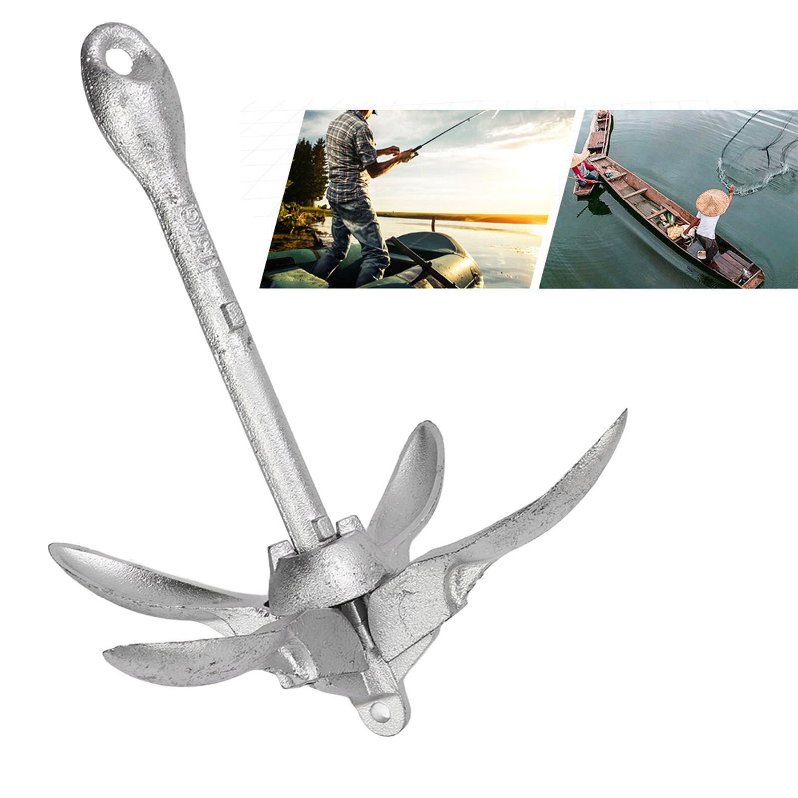 Universal Boat Carbon Steel Folding Grapnel Heavy Duty For Marine Boats