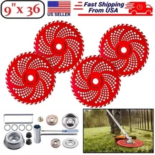 4Pack-9"x 36 Teeth Carbide Tipped Blade kit for Brush Cutter Trimmer Weed Eater