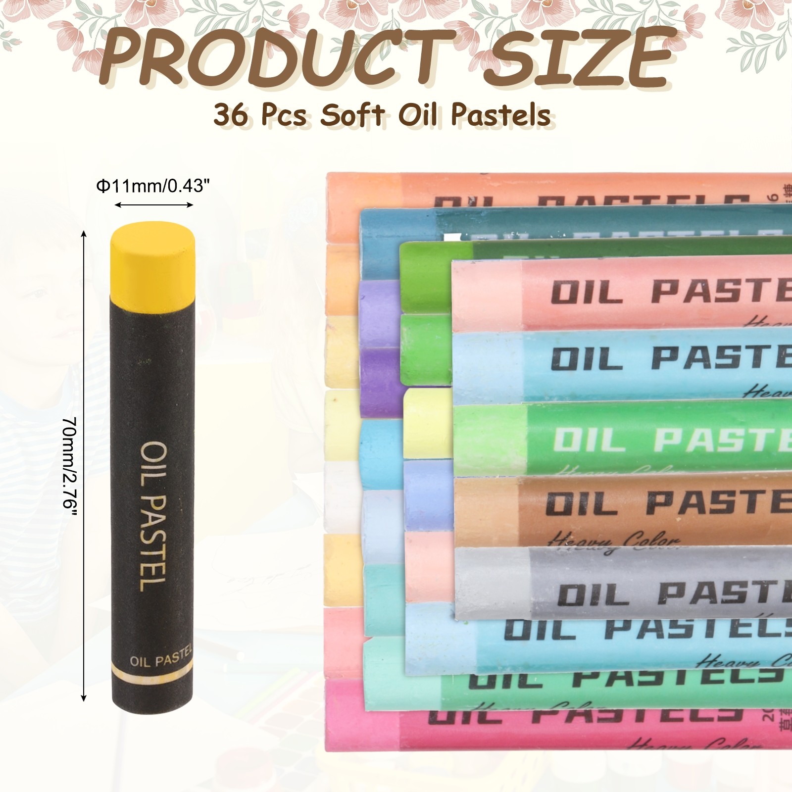 Soft Oil Pastels, Oil Pastel Crayons Blendable(Yellow, Pack of 36)