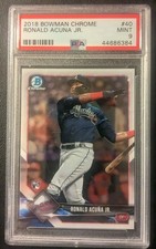 Topps 2018 Bowman Chrome Ronald Acuna Jr. #40 Rookie PSA 9 Atlanta Braves Card. rookie card picture