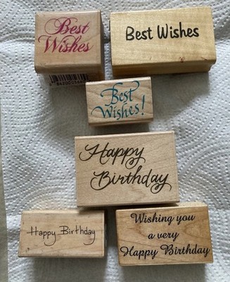 Happy Birthday & Beste Wünsche & Malkasten Poppets Gummistempel x 11 Karten basteln.