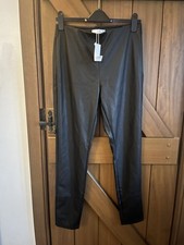 Mango Pleather Black Leggings New With Tags Size 12