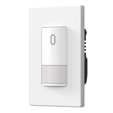 Matte White Single Pole Occupancy Motion Sensor Light Switch, Need Neutral Wire,
