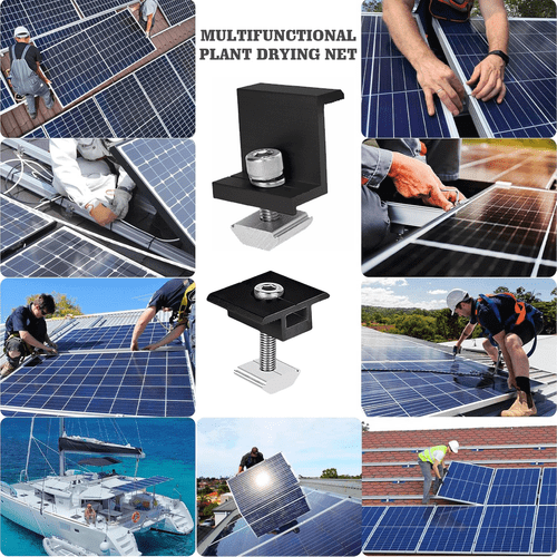 Aluminium Solar Panel Roof Mounting PV Rail Brackets End/Middle Clamp Fixing Kit - Picture 12 of 21