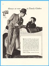 1937 Timely Clothes Rochester NY Men's Suit Vintage Clothing Fashion Photo Ad