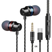 3.5MM/Type-C HIFI Bass Wired Earbuds Headset In-Ear Earphone Headphone MIC