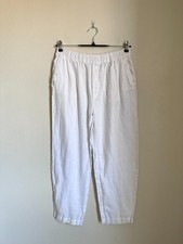 Zara Women's 100 Linen Trousers in White Size XL