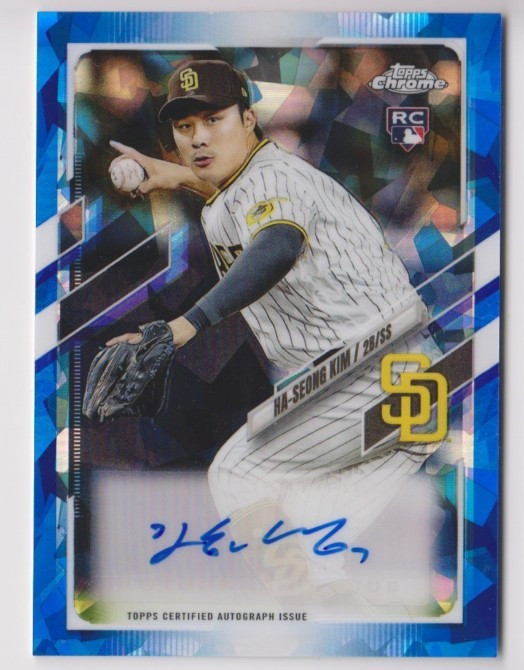 2021 Topps Chrome Sapphire HA-SEONG KIM Atlanta Braves ROOKIE AUTO