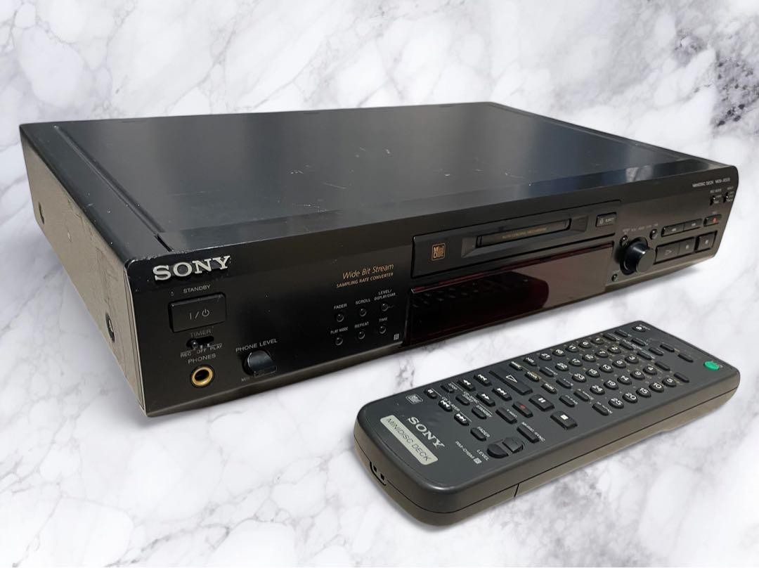 Sony MDS-JE520 MiniDisc Player with remote control Black No