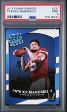 2017 PANINI DONRUSS #327 PATRICK MAHOMES II ROOKIE RC PSA 9