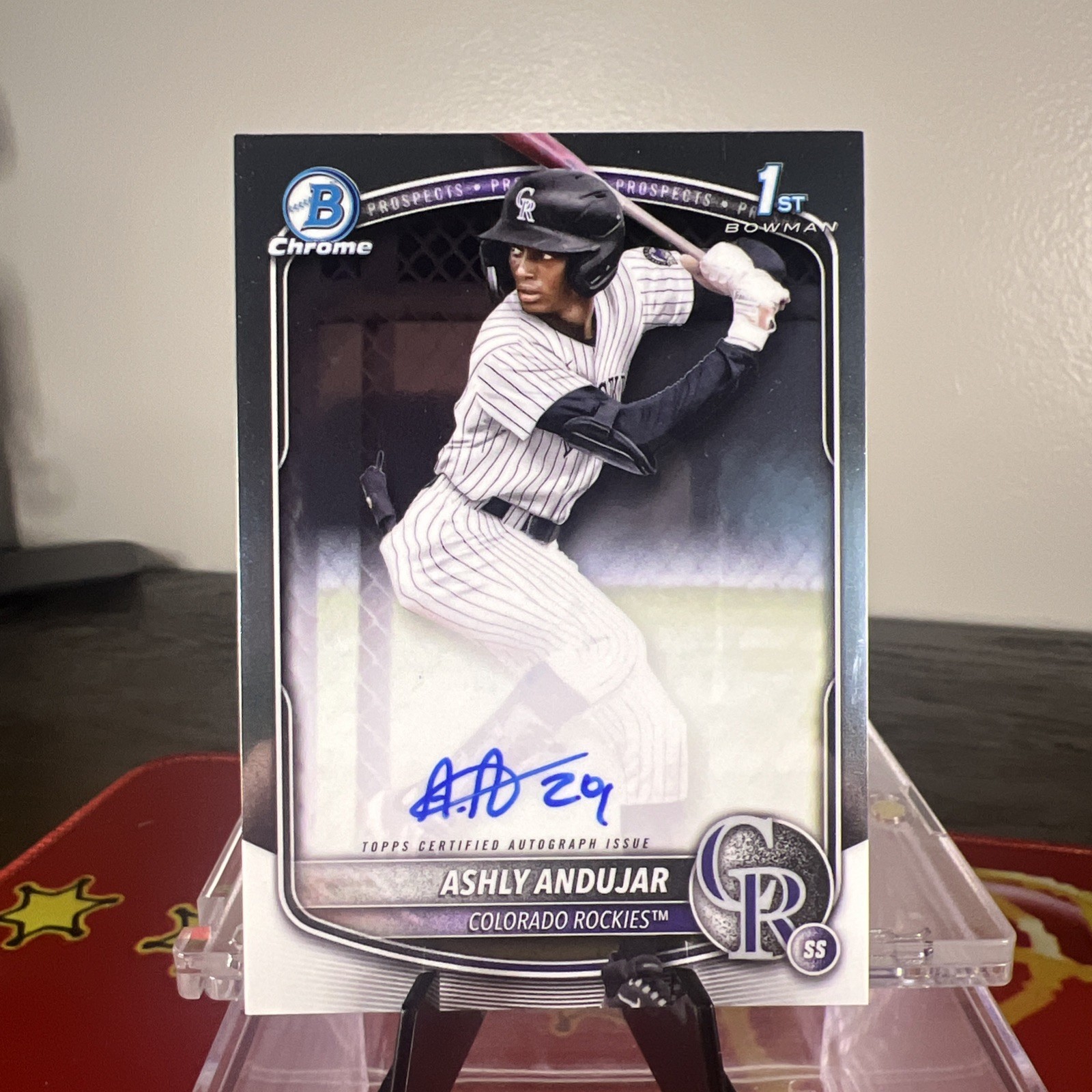 2025 Bowman 1st Chrome Prospect Auto Ashly Andujar COLORADO ROCKIES