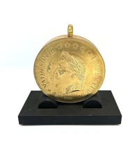 Cigarette Table Lighter Napolean III Portrait French Coin 10” Used Untested