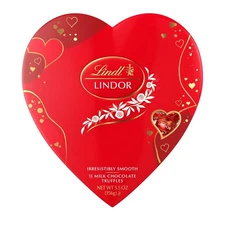 Lindt LINDOR Valentine's Milk Chocolate Candy Truffles Heart Truffle Filling USA
