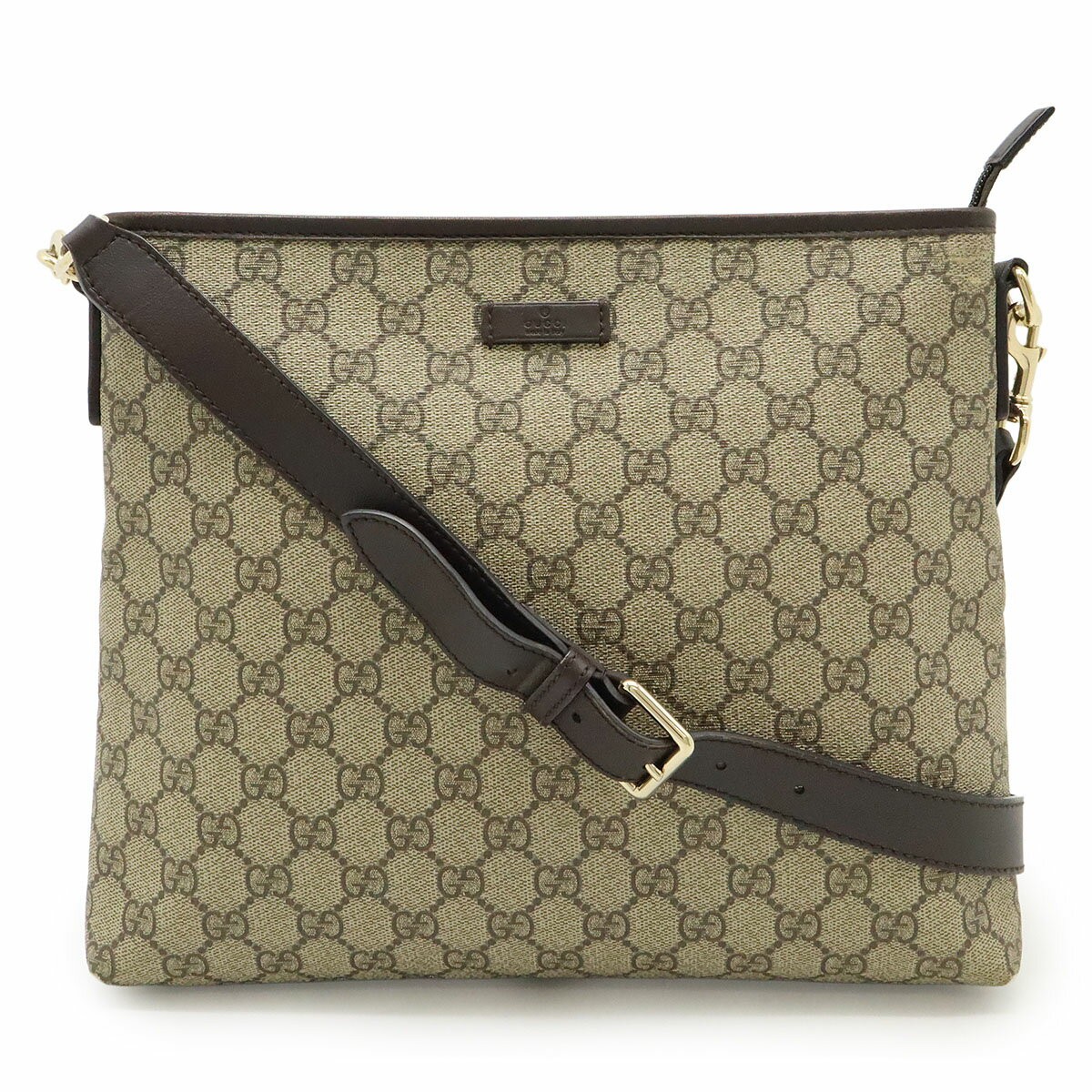 Gucci GG Supreme Shoulder Bag Crossbody PVC Leather Beige Dark Brown Gold thumbnail 9