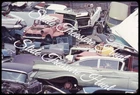 Junkyard Cars Scrapyard Wrecked New York 35mm Slide 1960s