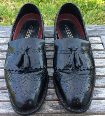 Florsheim Mens Black Leather Bit Loafers Dress Shoes 10.5M Florsheim Berkley 12195-005 Penny Loafers Men main image 4
