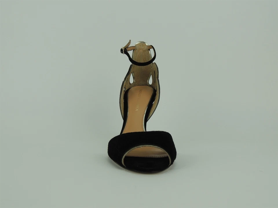 Sandalias de vestir Badgley Mischka para mujer Franki con correa al tobillo negras de gamuza 9 M Foto 2 de 4