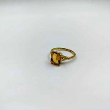 Vintage Genuine Citrine Rings 14kGold Plated,Natural Citrine Ring Gift For Woman