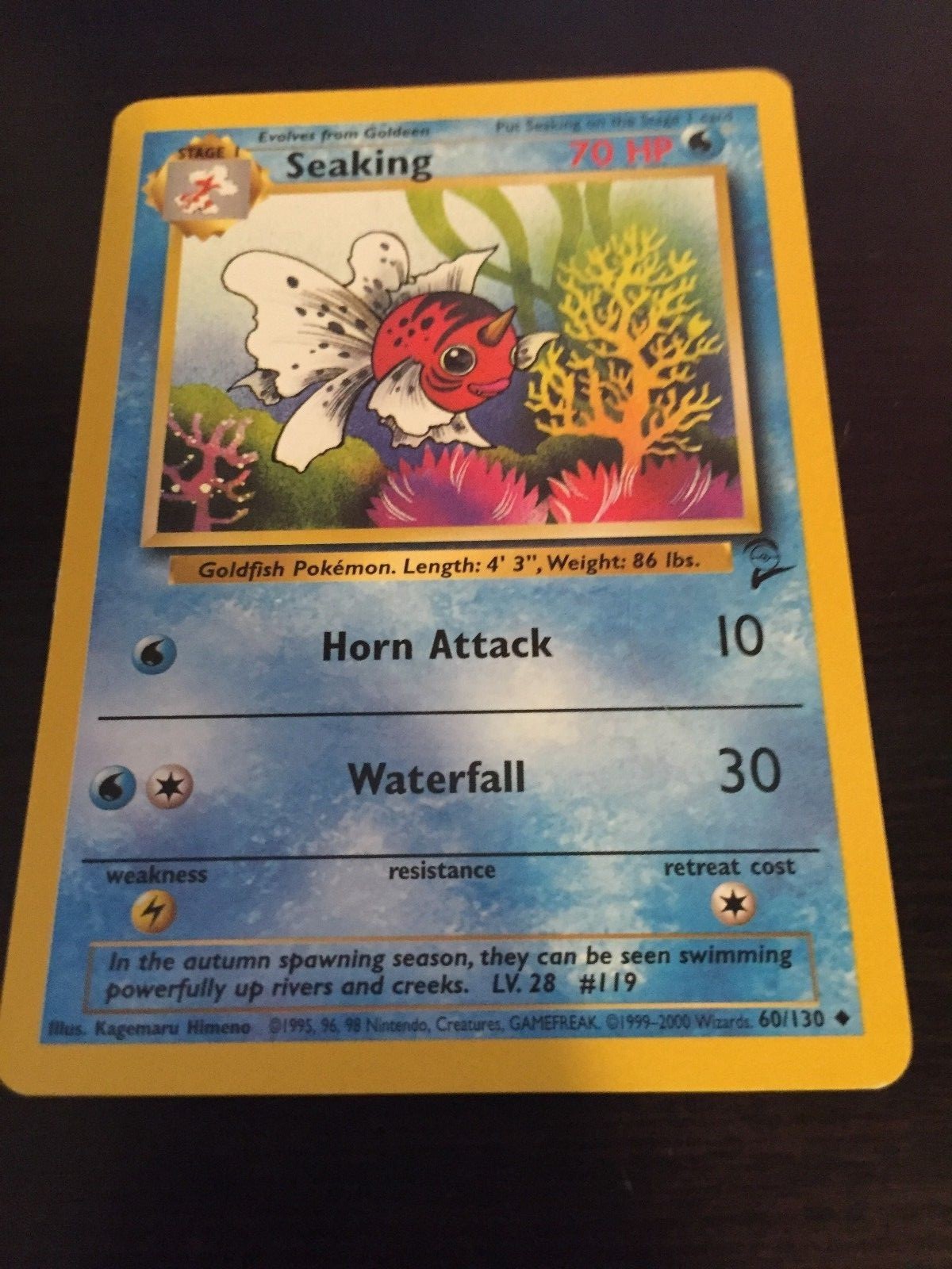 POKEMON TCG BASE SET 2 SEAKING 60/130 UNCOMMON NM/MINT