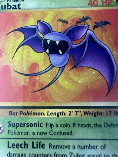 Zubat 1st Edition 57/62 Fossil Common Mint HD Photos Vintage WOTC Pokemon - Picture 2 of 11