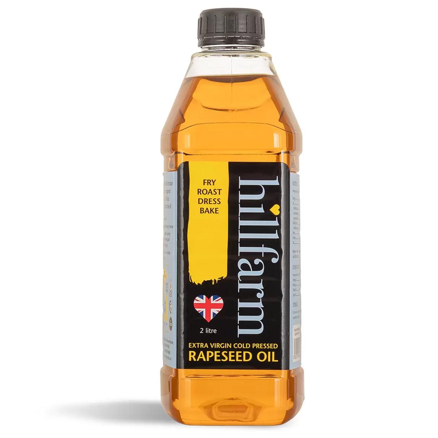Hillfarm Extra Virgin Cold Pressed Rapeseed Oil Fry Roast Dress &Bake Pack of 2L