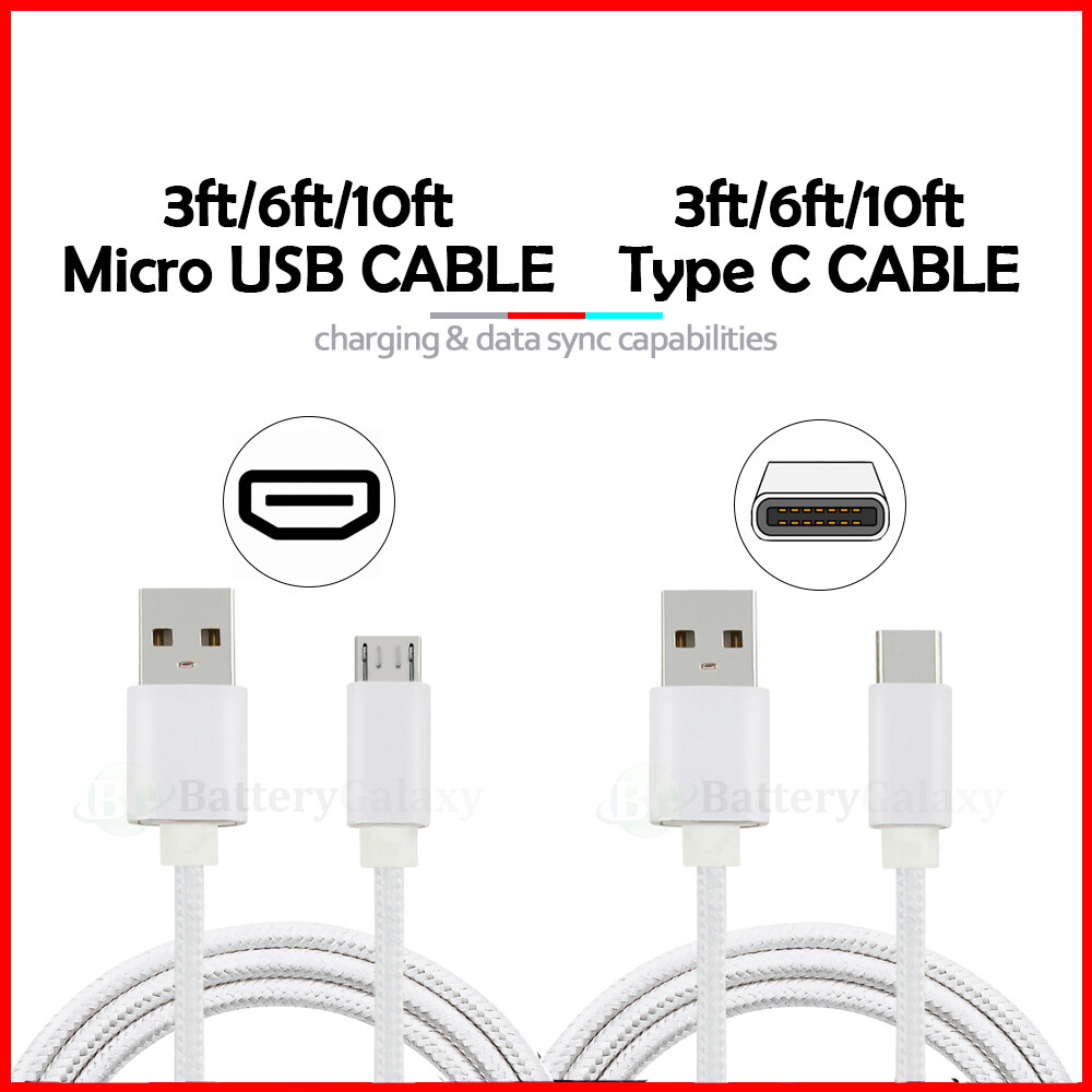 Heavy Duty Charging Phone Cable Type-C Micro USB For Android LG