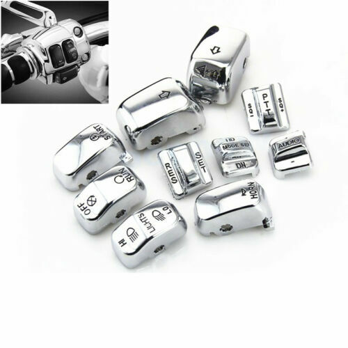 Chrome Hand Controls Housing Switch Cover Button Cap Kit For Harley FLHX FLHXXX - Picture 1 of 4