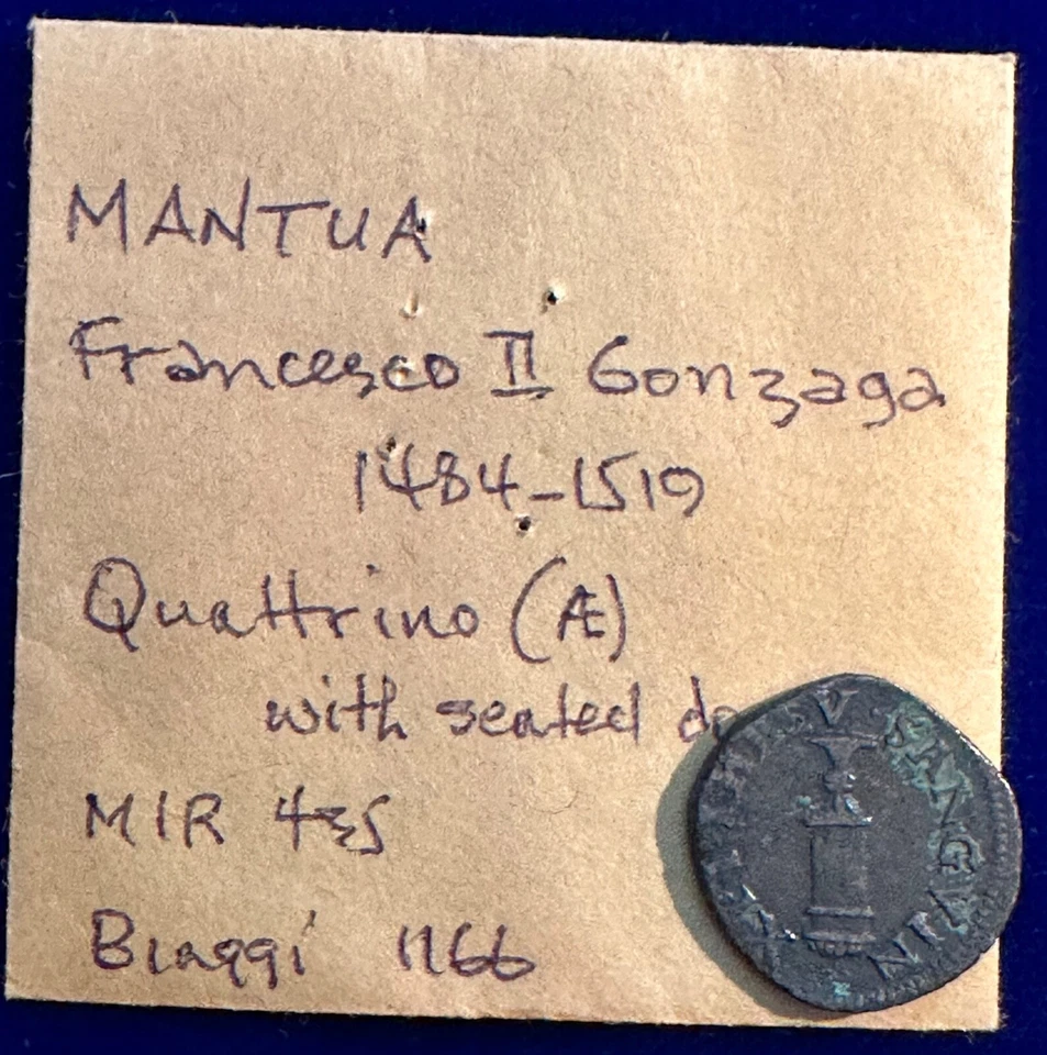 ITALY/ITALIAN STATES MANTUA FRANCESCO II GONZAGA 1484-1519 DOPPIA QUATTRINO COIN - Image 2 of 2