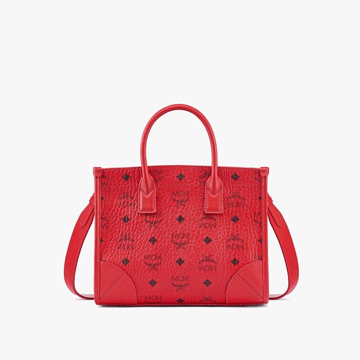 NEW Authentic MCM München Tote in Visetos / Candy Red