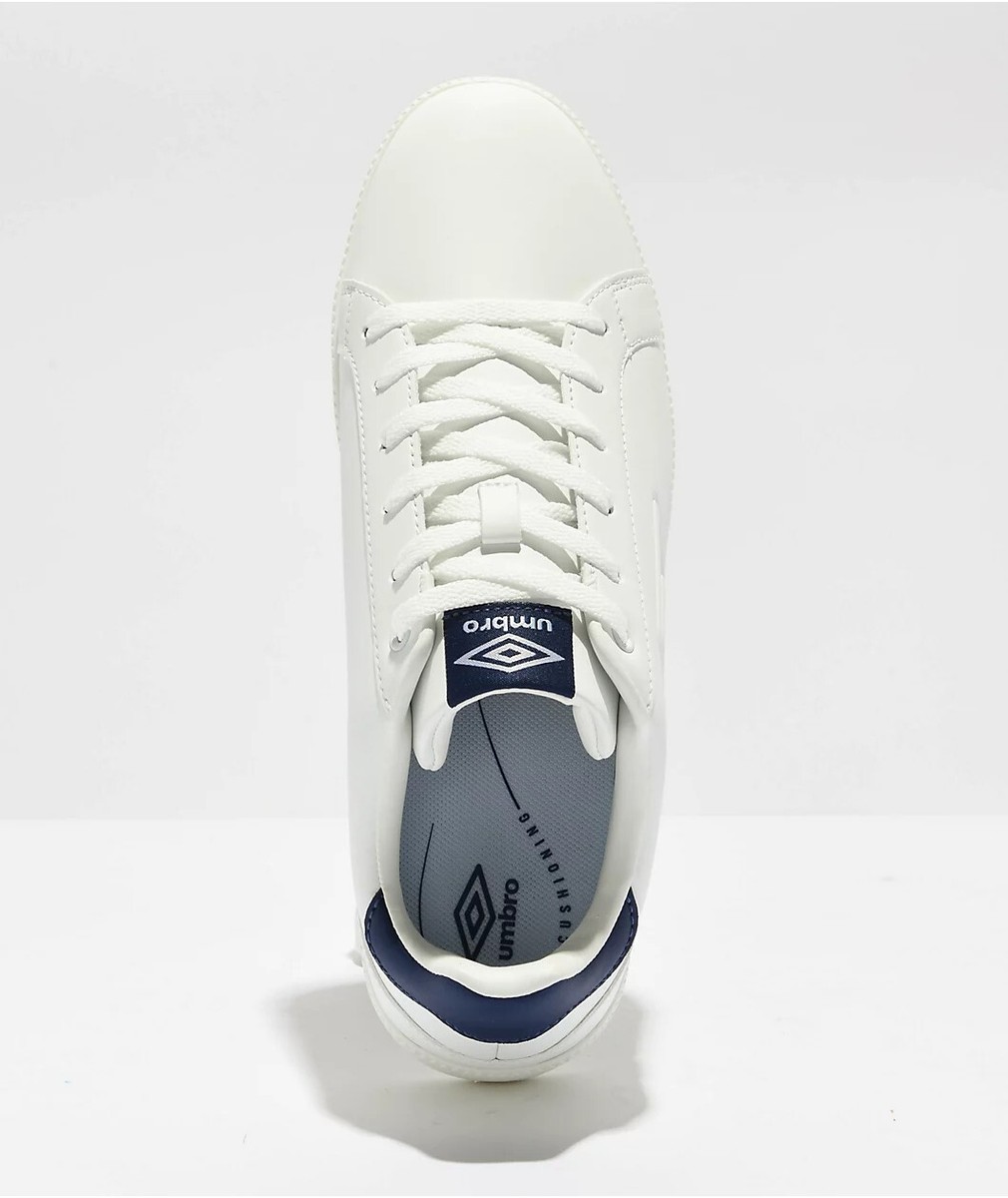 NEW Umbro Broughton III White Navy Blue Shoes Leather Sneakers