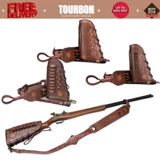 Tourbon Hunting Leather No Drill Gun Sling Strap or Rifle Stock Cover Recoil Pad